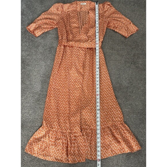 Sandro Cottagecore Heart Check Printed Wrap Dress Size 38 US 6 - Picture 2 of 10